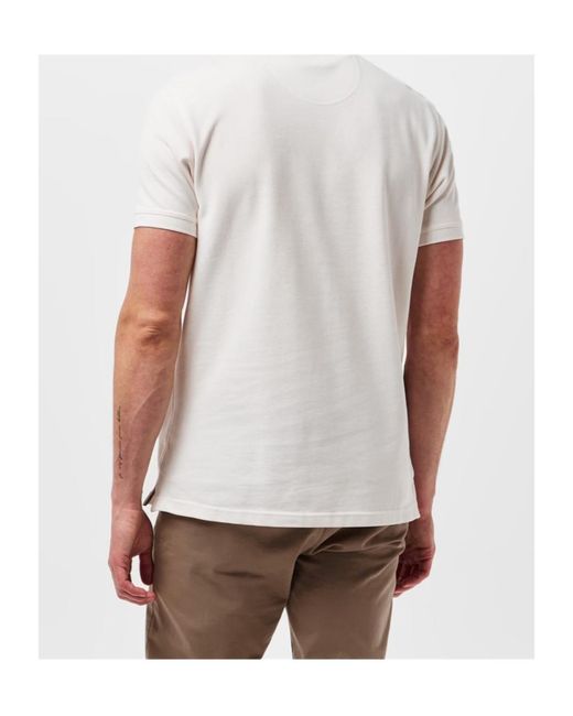 Barbour White Sports Polo Mix Shirt for men
