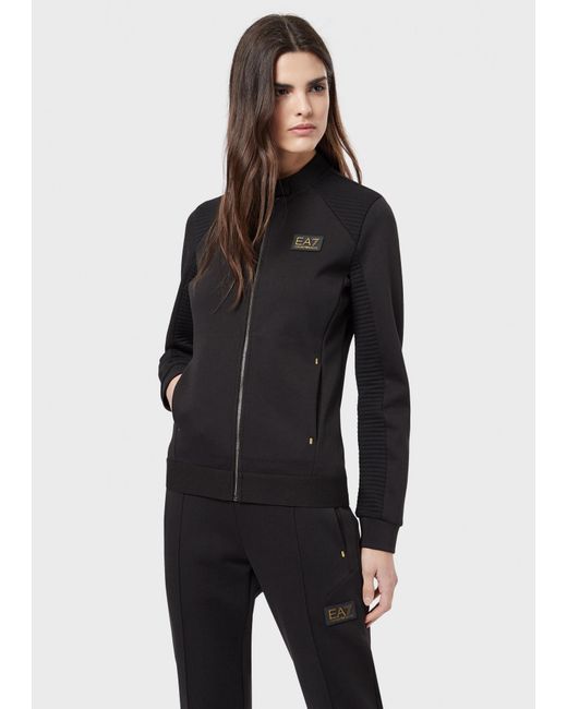 EA7 Black Logo Casual Coat
