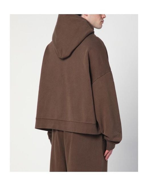 Entire studios Brown Oversized Hoodie Sweater for men