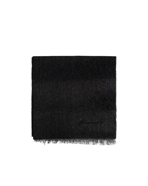Ferragamo Black Ferragamo Signature Embroidered Scarf for men