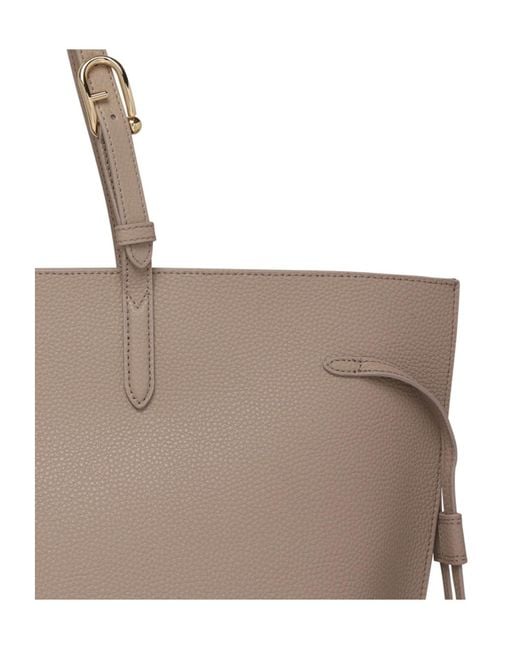 Furla Gray Logo Lettering Drawstring Shoulder Bag