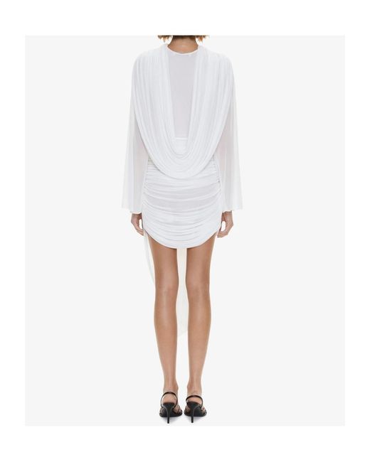 Christopher Esber White Draped Ruched Mini Dress