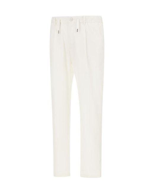 Herno White Drawstring Straight Trousers for men
