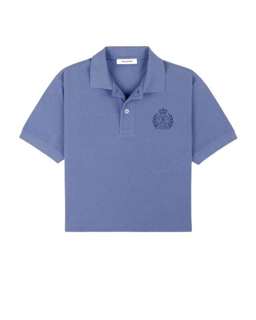 Sporty & Rich Blue Short-Sleeved Polo Shirt