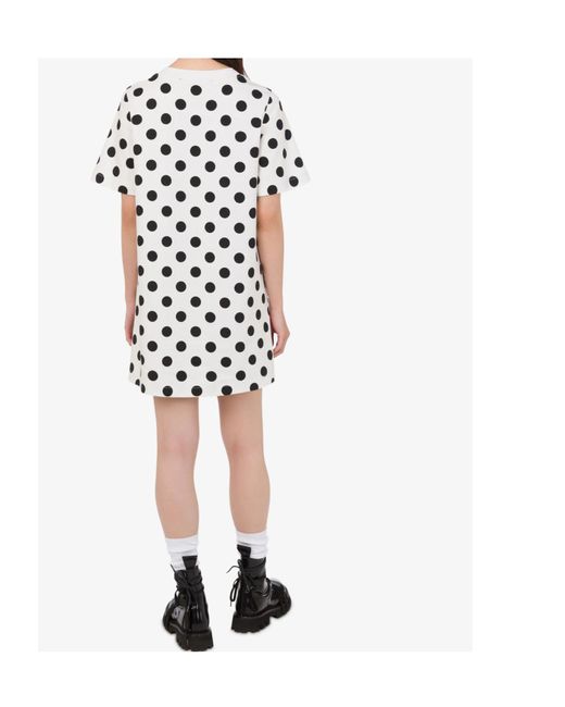 Moschino White Teddy Bear Printed Dress