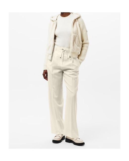 Moncler White Drawstring Waist Casual Pants
