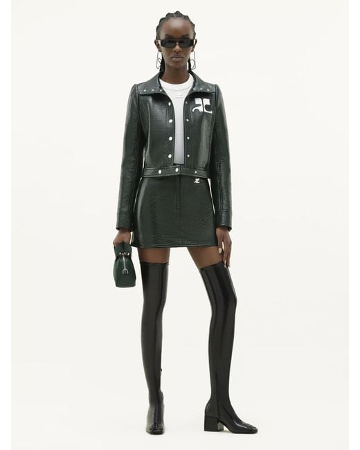 Courreges Green Courrèges Reedition Logo Patch Mini Skirt