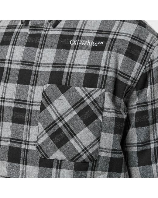 Off-White c/o Virgil Abloh Gray Check Overshirt Sn99 for men