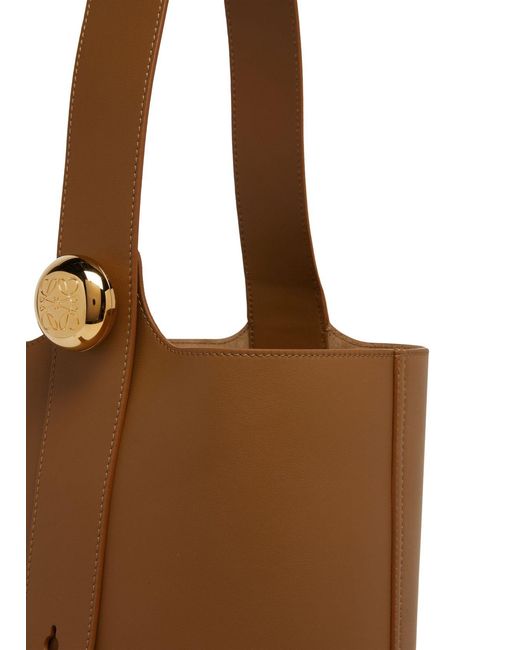 Loewe Brown Pebble Bucket Shoulder Bag