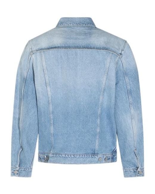 MM6 by Maison Margiela Blue Long Sleeved Denim Jacket for men