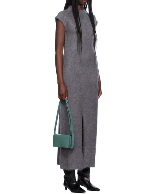 Jil Sander Gray Sleeveless Maxi Dress