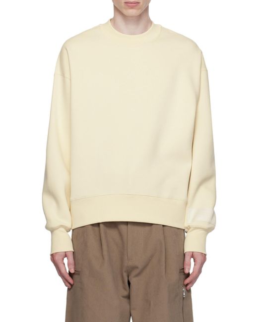 AMI White Logo Patch Crewneck Sweatshirt for men