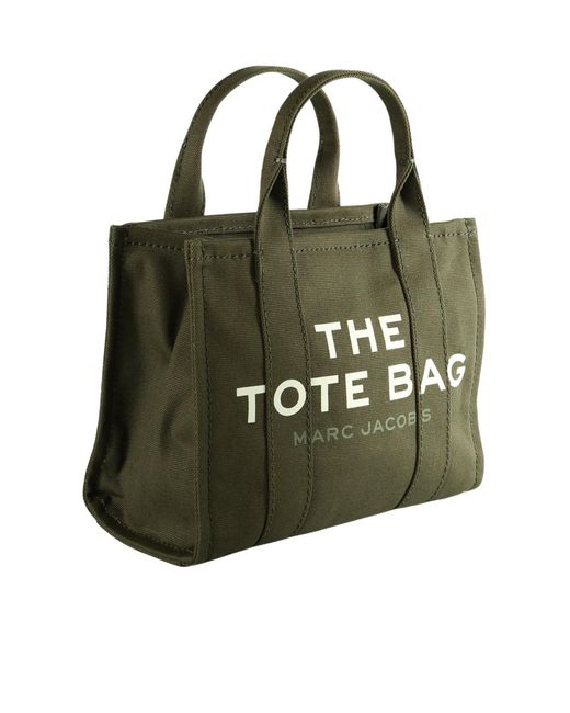 Marc Jacobs Green Logo Printed Zip-Up Small Tote Bag