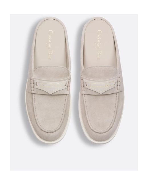 Dior White Christian Boy Logo Debossed Slip-On Sandals