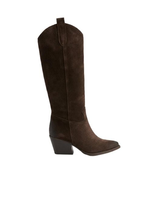 P.A.R.O.S.H. Brown Round-Toe Tall Boots
