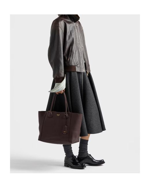 Prada Brown Large Leather Tote Bag