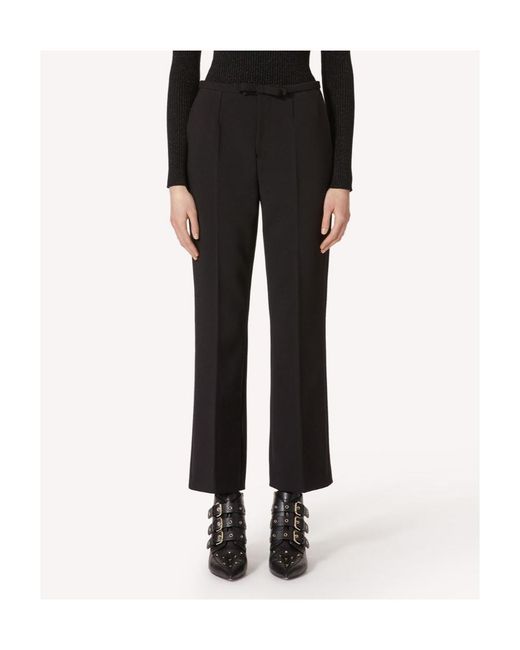 RED Valentino Black Bow Knot Details Casual Pants