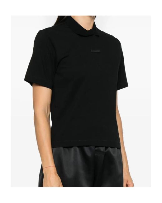 Fear Of God Black Piqué Cropped Polo Top