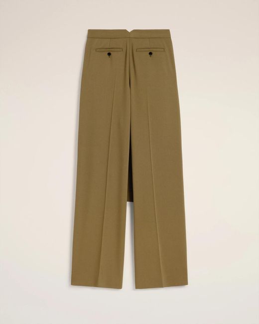 AMI Green Wool Front Panel Large Trousers