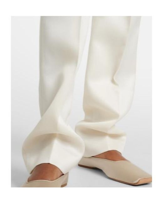 Calvin Klein White Lucia High-Rise Wool And Silk Slim Pants