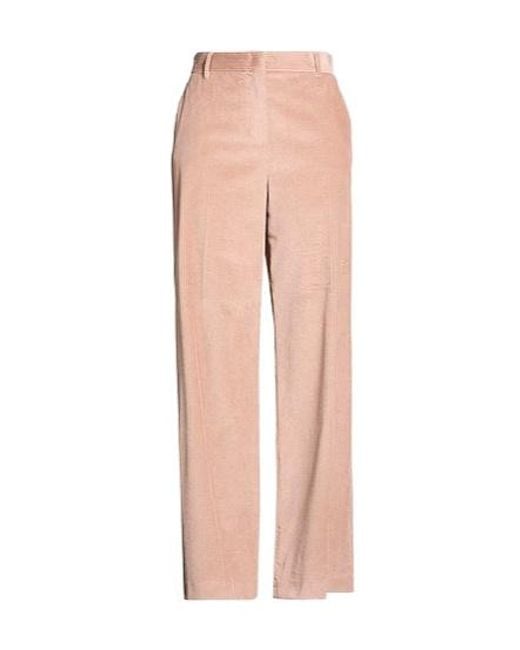 Weekend by Maxmara Pink Solid Casual Trousers