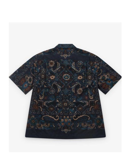 Sacai Blue Paisley-Pattern Pocket Shirt for men
