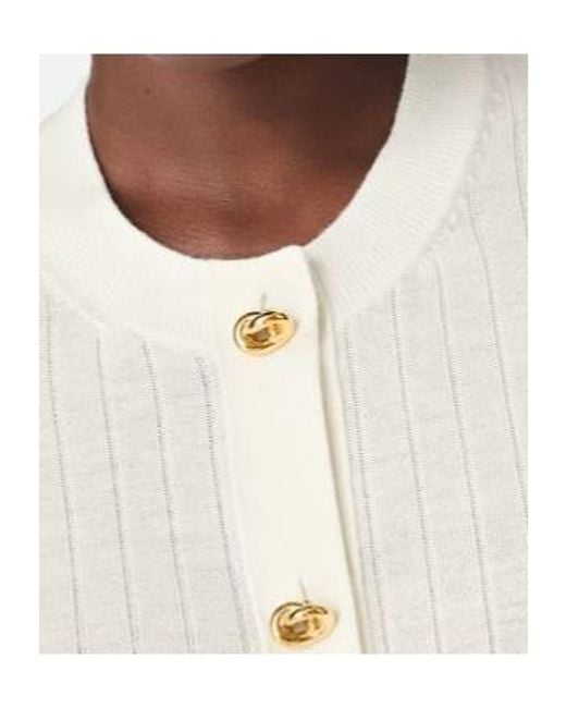 Bottega Veneta White Crewneck Knitted Cardigan