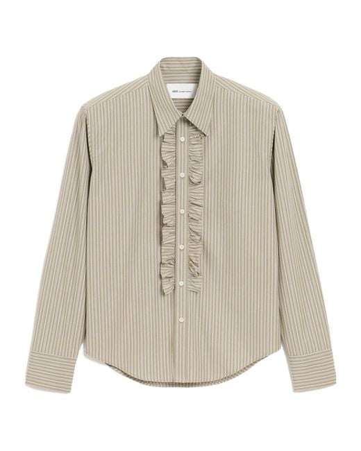 AMI Natural Ami Jabot Fitted Long Sleeved Shirt for men