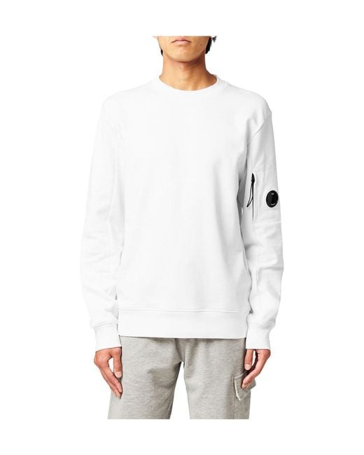 C P Company White Lens Crew-Neck Sweatshirt for men