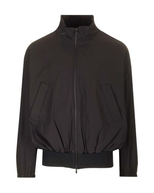 Fear Of God Black Logo Detailed Zipped Bomber Jacket for men