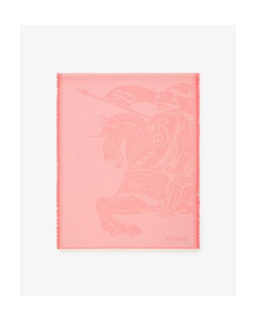 Burberry Pink Ekd Intarsia-Knit Scarf for men