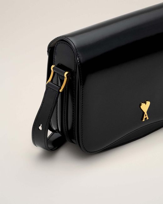 AMI Black Ami Alexandre Mattiussi Logo Plaque Shoulder Bag for men