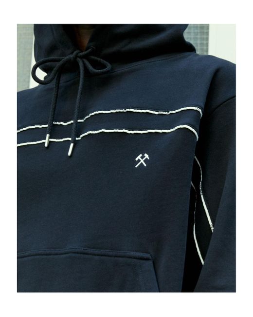 GmbH Blue Piping Hooded Sweatshirt for men