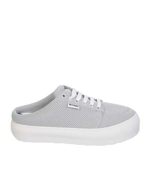 Sunnei Gray Dreamy Sabot Slip-On Sneakers