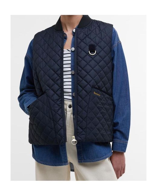 Barbour Blue Zippered Sleeveless Vest