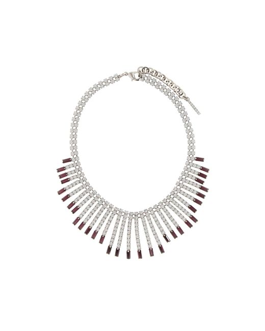 Alessandra Rich White Metal Necklace