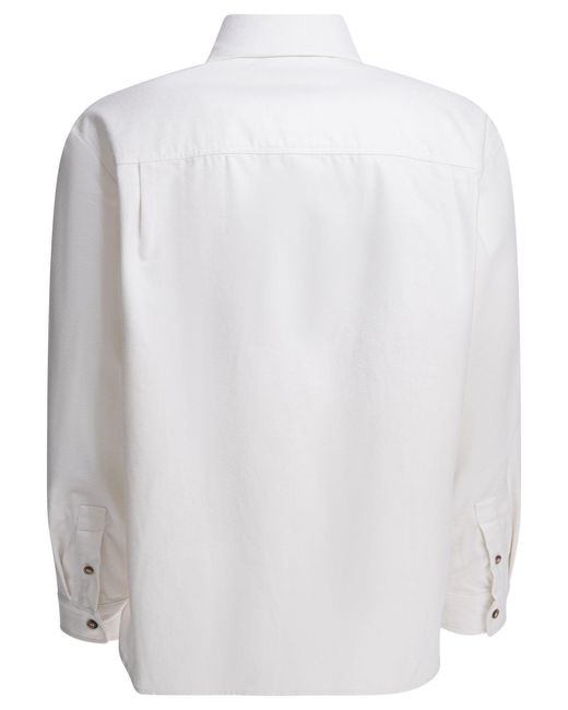 A.P.C. White Long-Sleeved Buttoned Overshirt for men