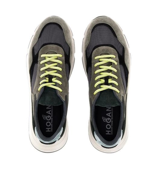 Hogan Black Hyperlight Panelled Lace-Up Sneakers for men