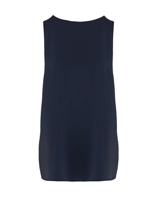 Allude Blue Sleeveless Round-Neck Top