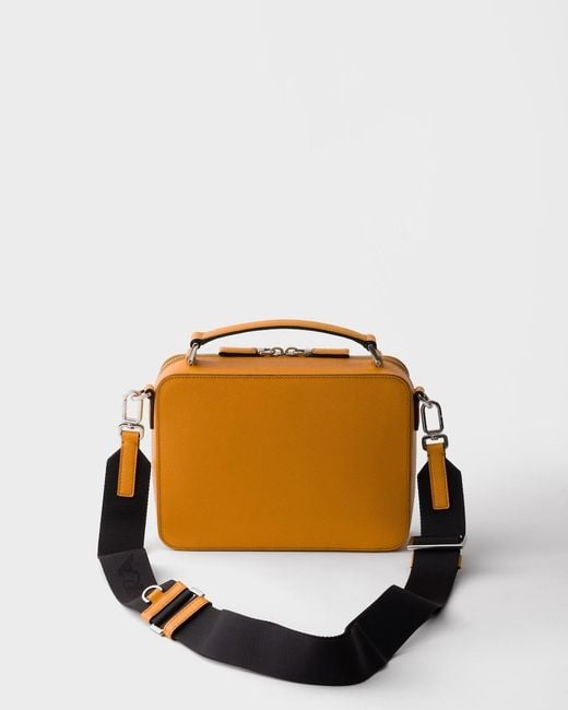 Prada Brown Brique Medium Saffiano Leather Bag for men