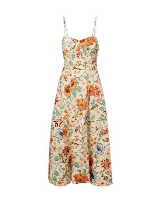 Ulla Johnson Metallic Fiora Floral Cotton Midi Dress