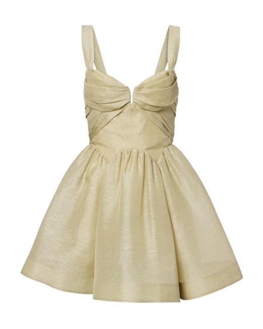 Zimmermann Natural Rebellion Linen And Silk Organza Minidress