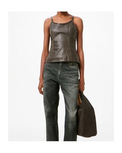 Our Legacy Brown Tie-Straps Leather Corset Top
