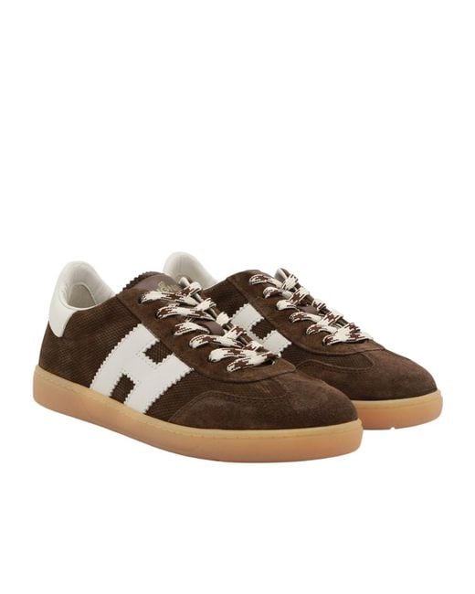 Hogan Brown Cool Round Toe Sneakers