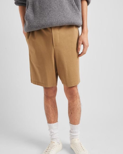Prada Natural Piqué Bermudas for men