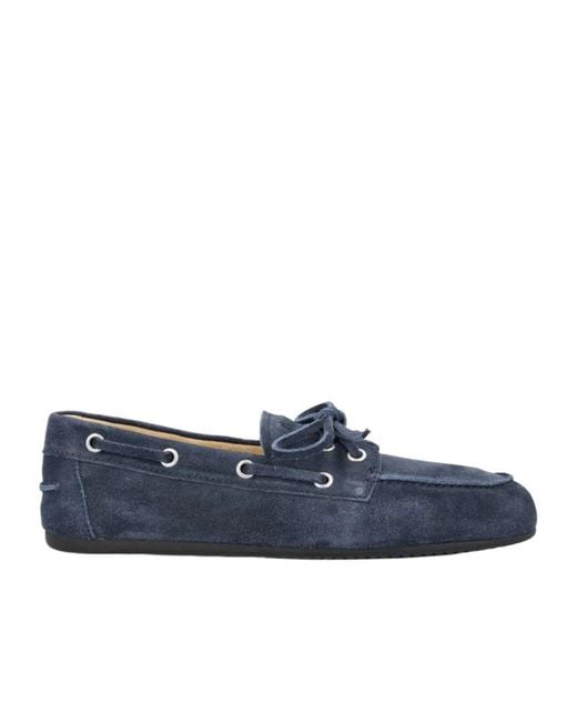 Miu Miu Blue Round-Toe Loafers