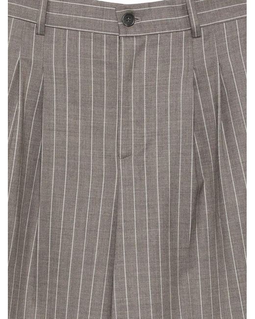 P.A.R.O.S.H. Gray Striped Casual Trousers