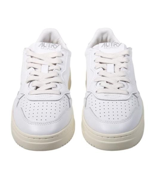 Autry White Medalist Perforated Leather Sneakers