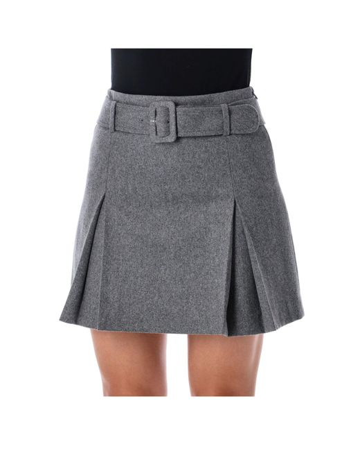 A.P.C. Gray Belted Mini Skirt