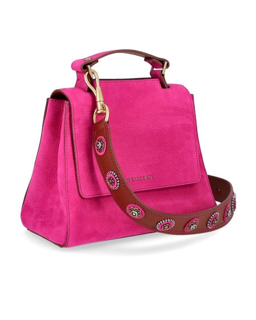 Orciani Pink Sveva Logo Lettering Small Handbag